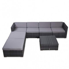 SVITA Lugano Garten-Lounge Polyrattan Garten-Set Sofa-Set Garnitur Gartenmöbel Couch-Set Grau
