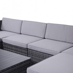 SVITA Lugano Garten-Lounge Polyrattan Garten-Set Sofa-Set Garnitur Gartenmöbel Couch-Set Grau