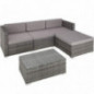 TecTake Polyrattan Lounge inkl. Sitzkissen, Rückenkissen und Glastisch, Balkon Möbel, Lounge Gartenmöbel Set für die Terrasse TecTake Polyrattan Lounge inkl. Sitzkissen, Rückenkissen und Glastisch, Balkon Möbel, Lounge Gartenmöbel Set für die Terrasse