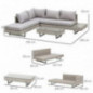 Outsunny Polyrattan-Lounge-Set 3-TLG. Couchtisch Beistelltisch Wetterbeständig Grau + Braun