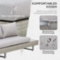 Outsunny Polyrattan-Lounge-Set 3-TLG. Couchtisch Beistelltisch Wetterbeständig Grau + Braun